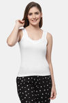 Floret Cotton Camisole (Pack of 2) - White Black — thumbnail 2